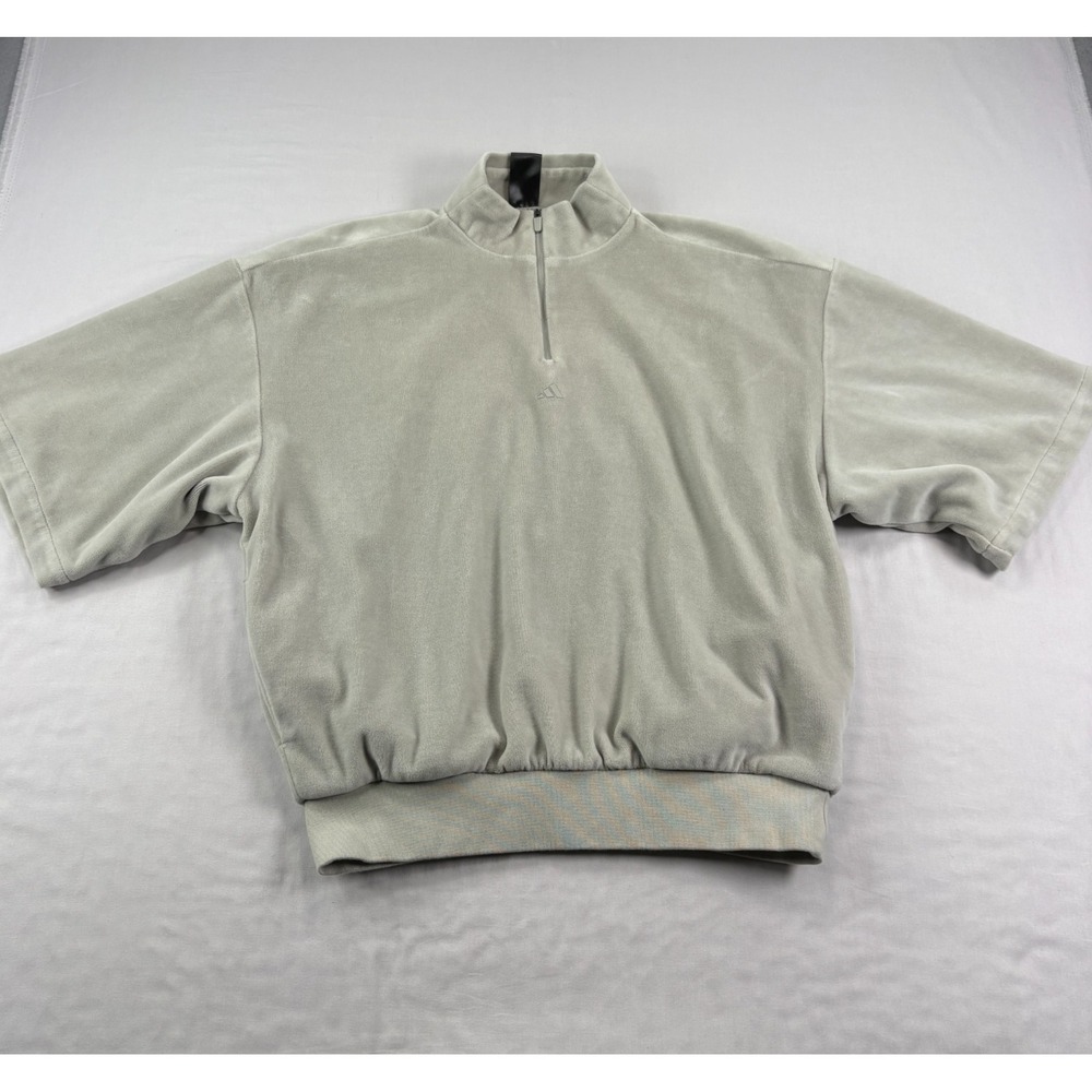 Adidas Velour Tracksuit Men S/M Gray Basketball Warm Up Lounge Casual Athleisure - Picture 3 of 16